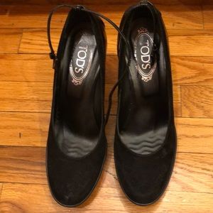 TODS pumps with original box size 39 with strap around ankle.  41/2 inch heel